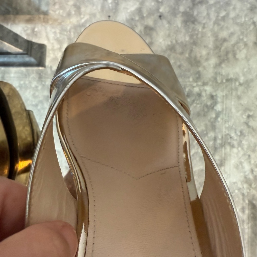 Prada Metallic Gold Wedge Sandals Size US 11(41.5eu) - Picture 6 of 15